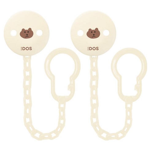DOS UV 열탕 소독 가능 쪽쪽이 클립 홀더, 쿠키베어, 2개