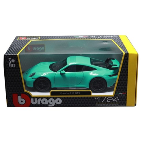 브라고 1:24 포르쉐 911 GT3 다이캐스트, 민트그린, 1개