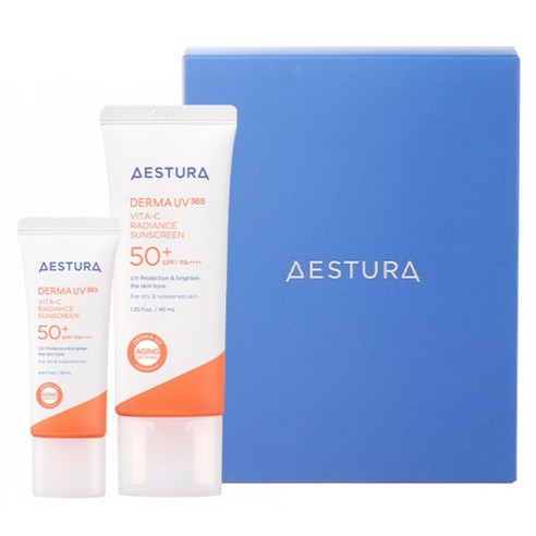 에스트라 더마유브이365 비타씨 광채수분 선크림 SPF50+ PA++++ 40ml + 20ml 세트, 1세트