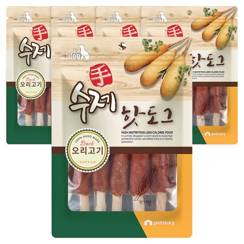 펫스토리 수제 핫도그, 오리고기, 100g, 5개