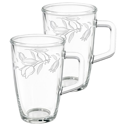 바칠레 손잡이 빅 머그컵 530ml, 러블리 플라워, 2개