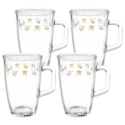 바칠레 손잡이 빅 머그컵 530ml, 쁘띠 플라워, 4개
