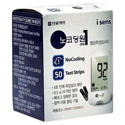 아이센스 노코딩원 혈당측정검사지, 1개, 50개입