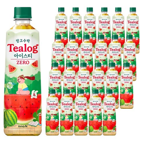 티로그 제로 망고수박 아이스티, 24개, 500ml