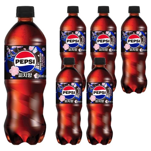펩시 제로슈거 피치향, 6개, 500ml