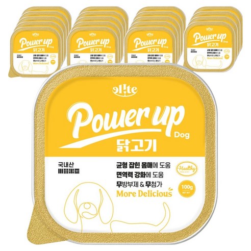 엘릿 강아지 파워업 주식 사각캔, 100g, 20개, 닭