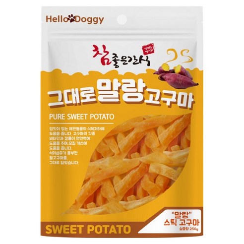 헬로도기 그대로 말랑 스틱고구마 스틱, 250g, 1개