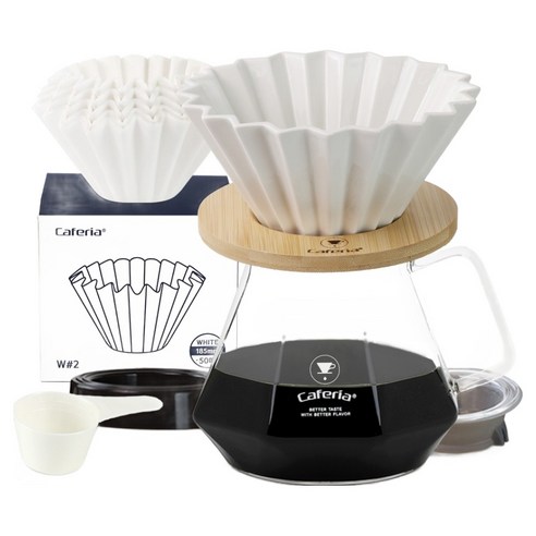 카페리아 투웨이 다이아몬드 자기 드립세트 W형 COWDW, 1개, 5종, 600ml