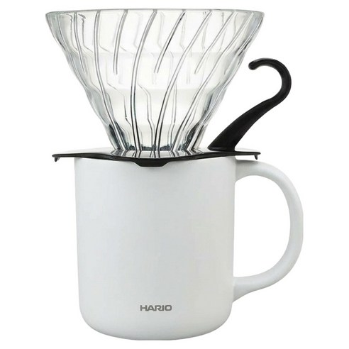 하리오 드리퍼 CMG-350 + 머그컵 화이트 VDGN-02B-KEX 세트, 1세트, 드리퍼 + 머그컵, 350ml