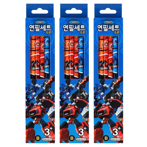 또봇 캐릭터 연필 B 2종 x 3p 세트, 혼합색상, 3세트