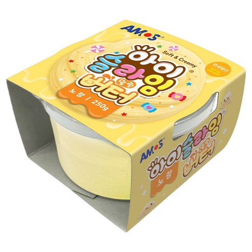 아모스 아이슬라임 말랑버터, 노랑, 250g, 1개