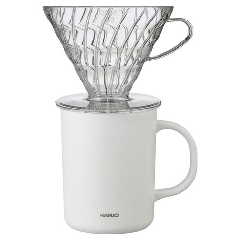 하리오 드리퍼 VDR-03-T + 머그컵 W CMG-470 세트, 1세트, 드리퍼 + 머그컵, 470ml