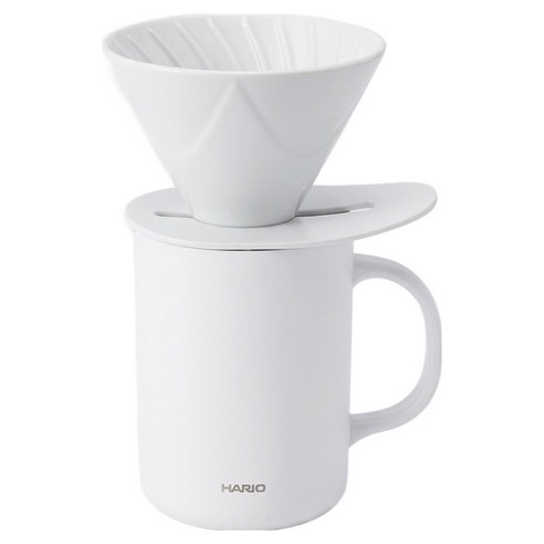 하리오 머그컵 CMG-470 + 드리퍼 VDMU-02-CW 세트, 1세트, 드리퍼 + 머그컵 화이트, 470ml