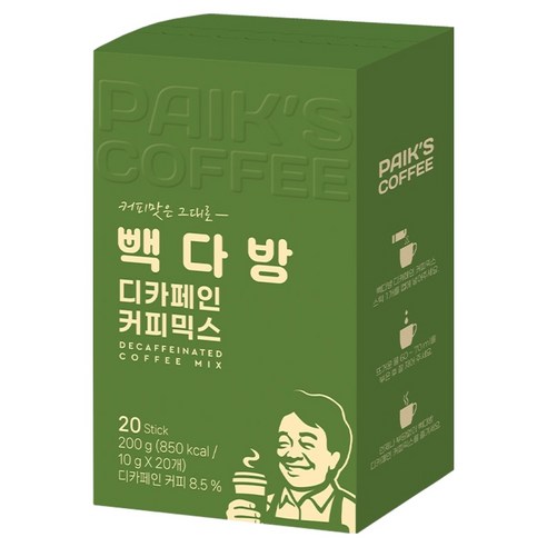 빽다방 디카페인 커피믹스, 10g, 1개, 20개입