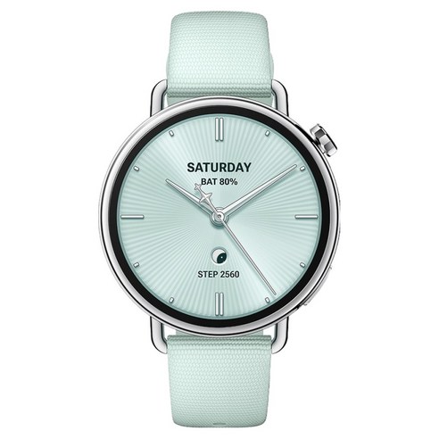 샤오미 플루오르고무 스트랩 워치 S4, 민트 그린, 41mm, 블루투스