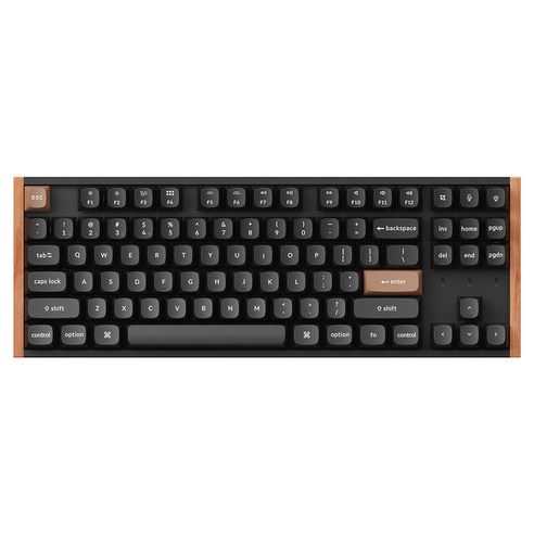 키크론 K8 PRO MAX Wood ALU RGB 기계식 핫스왑 무선 텐키리스 키보드, 우드 블랙, K8M-H11W, 라이트 저소음 바나나축