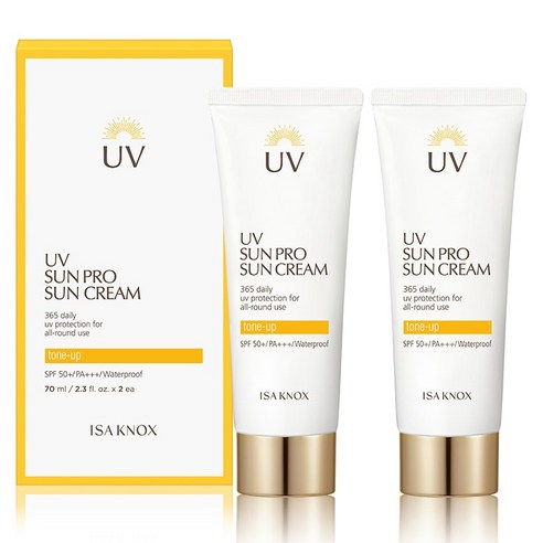 이자녹스 유브이 선프로 선크림 365 데일리 SPF50+ PA+++ 선블록/선크림/선로션, 70ml, 2개