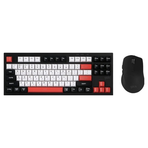 지클릭커 오피스프로 WMK50 사일런스 M 무소음 무선 블루투스 87 키보드 마우스 세트, 일반형, Poker