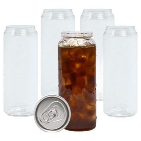 커피보니 뚜껑포함 캔시머 캔 500ml, 투명, 100개