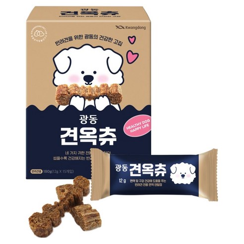 광동 견옥츄 덴탈껌 12g x 15개입, 180g, 1개, 혼합맛(오리/산양유)