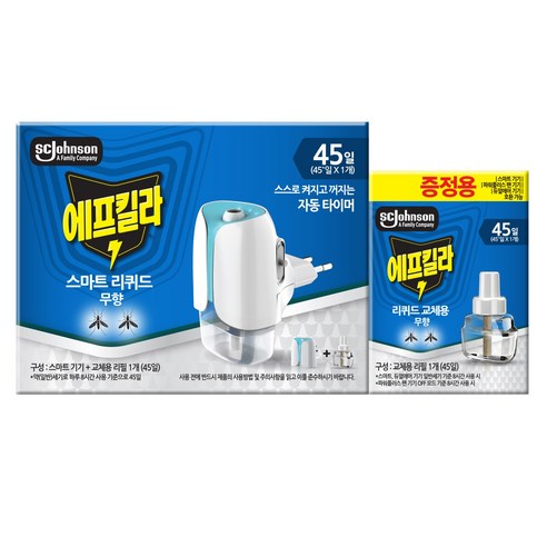 에프킬라 리퀴드 스마트 히터 + 교체용 리필 무향 27.4ml x 2p 세트, 1세트