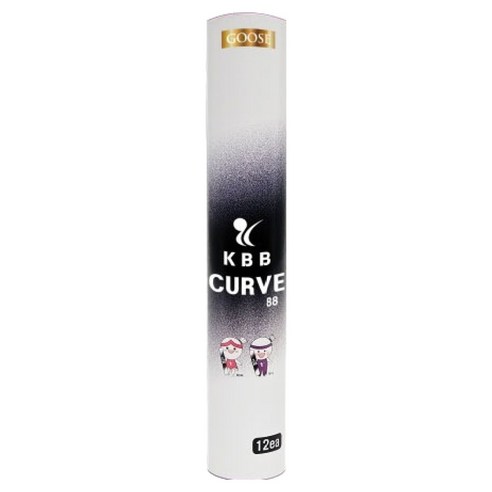 케이비비스포츠 88 CURVE 셔틀콕, 흰색, 12개입, 1개