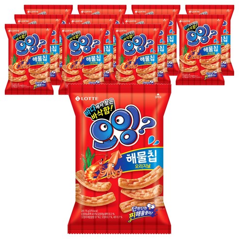 롯데웰푸드 오잉 해물칩 오리지날, 75g, 12개