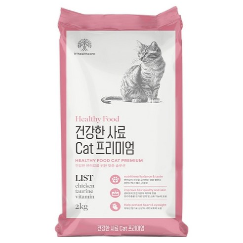 건강한사료 전연령 고양이 프리미엄 건식사료, 1개, 2kg, 닭