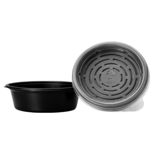 미앤마이웨이 미니 뚜껑 소스컵 검정 68mm 55ml, 100개, 1개입