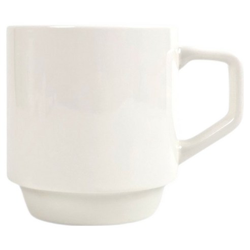차곡차곡 쌓는 백자 유광 머그컵 500ml, 화이트, 1개