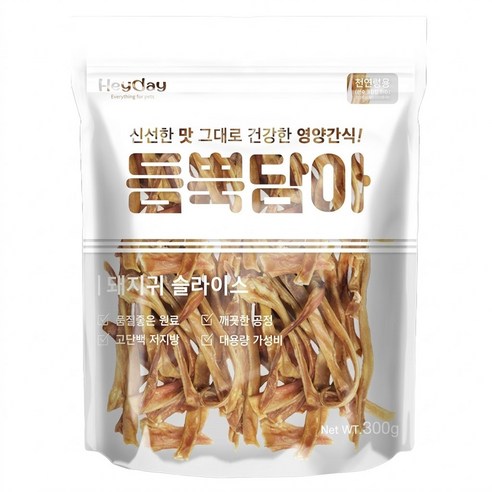 듬뿍담아 강아지 돼지귀 슬라이스 간식, 300g, 1개, 돼지