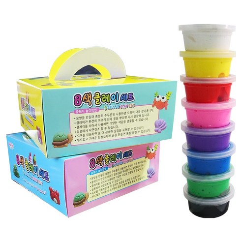 해피아이몰 8색 찰흙 클레이 + 점토 칼 3종 세트 145g, 랜덤발송(박스), 2세트