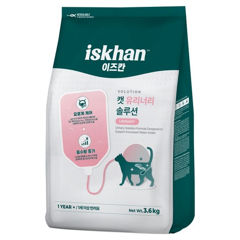 이즈칸 고양이 솔루션 기능성 사료, 3.6kg, 1개, 유리너리