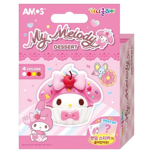 아모스 산리오 마이멜로디 디저트 4색 미니클레이, 30g, 1개