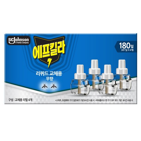 에프킬라 리퀴드 스퀘어 무향 리필 45일 4p, 1개, 109.6ml