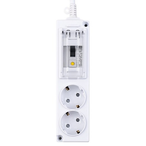 보코 고용량 4000W 누전차단용 멀티탭 2구, 3m, 화이트, 1개
