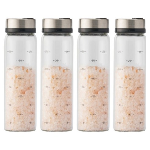 일상쏙 3구 유리 밀페 양념통, 300ml, 4개