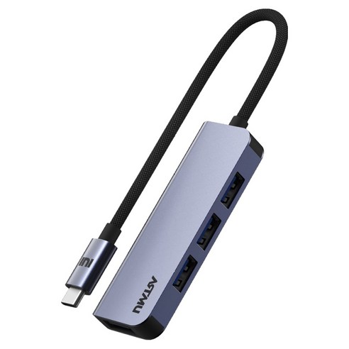 아트뮤 USB C타입 4포트 5Gbps 멀티 허브 BH210, 그레이, 1개