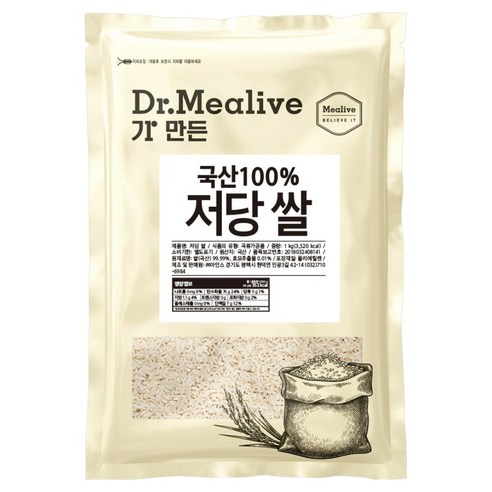 밀리브 국내산 저당 쌀, 1kg, 1개, 상등급