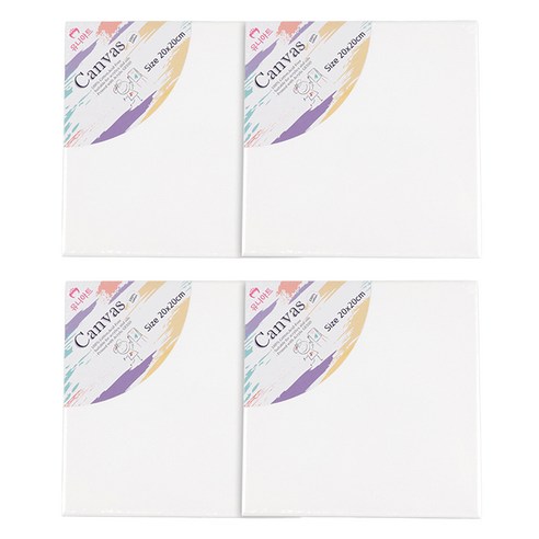 유니아트 캔버스 천 액자 사각 20 x 20 cm, 4개, 5호