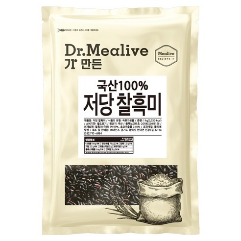 밀리브 국내산 저당 찰흑미, 1kg, 1개