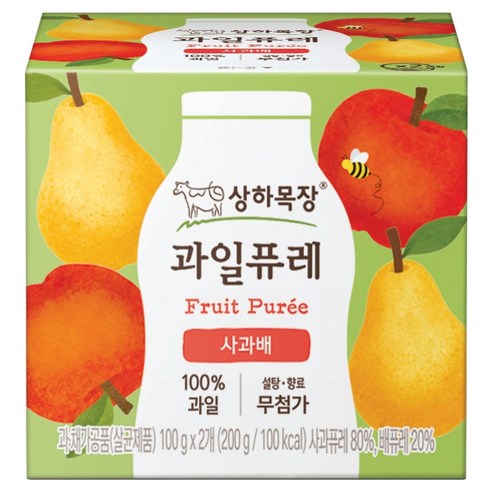 상하목장 과일퓨레, 사과배, 200g, 1개