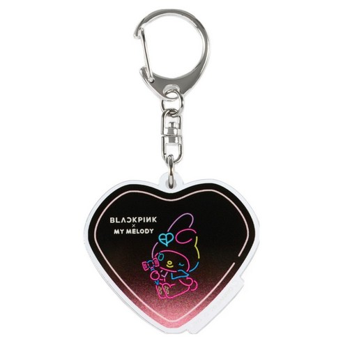 블랙핑크 x 마이멜로디 콜라보레이션 MD 네온 아크릴 키링, Heart, 단품