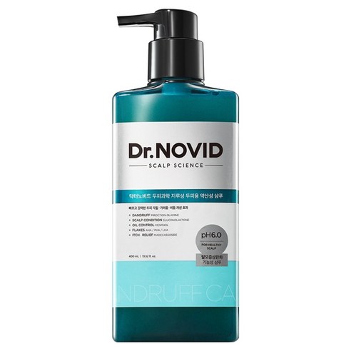 엘라스틴 닥터노비드 탈모증상완화 지루성두피용 약산성 비듬 샴푸, 1개, 400ml