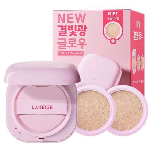 라네즈 더 글로우 네오쿠션 15g + 리필 15g x 2p 세트, 23N, 1세트