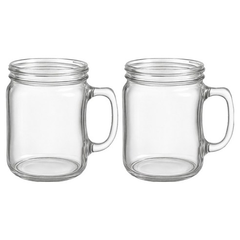 발룬피니 다용도 손잡이형 유리 드링크병, 2개, 500ml