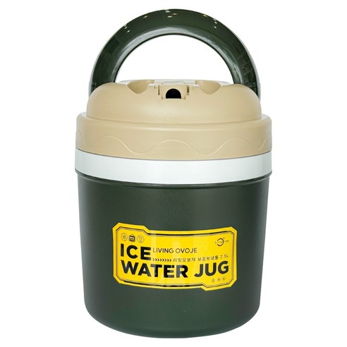리빙오보제 보온보냉통, 1개, 2.5L, 카키 + 베이지
