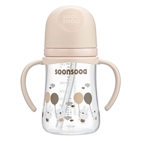 순수아 유아용 베이직 빨대컵 빨대형, 240ml, 1개, 베이지