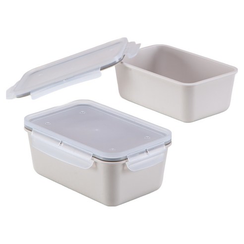 아띠홈 밀폐 도시락 L 1000ml, 크림, 2개