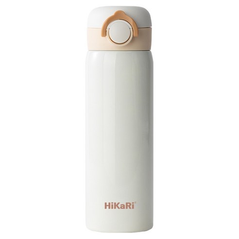 HiKaRi 루프 원터치 보온보냉 316스텐 텀블러, 크림, 1개, 500ml